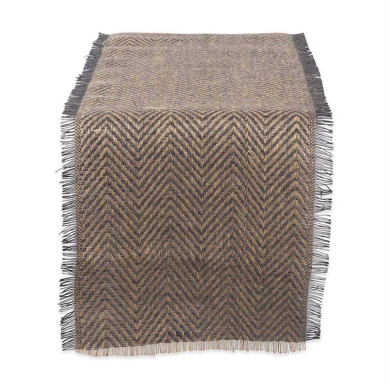 DII® 72" Mineral Chevron Burlap Table Runner